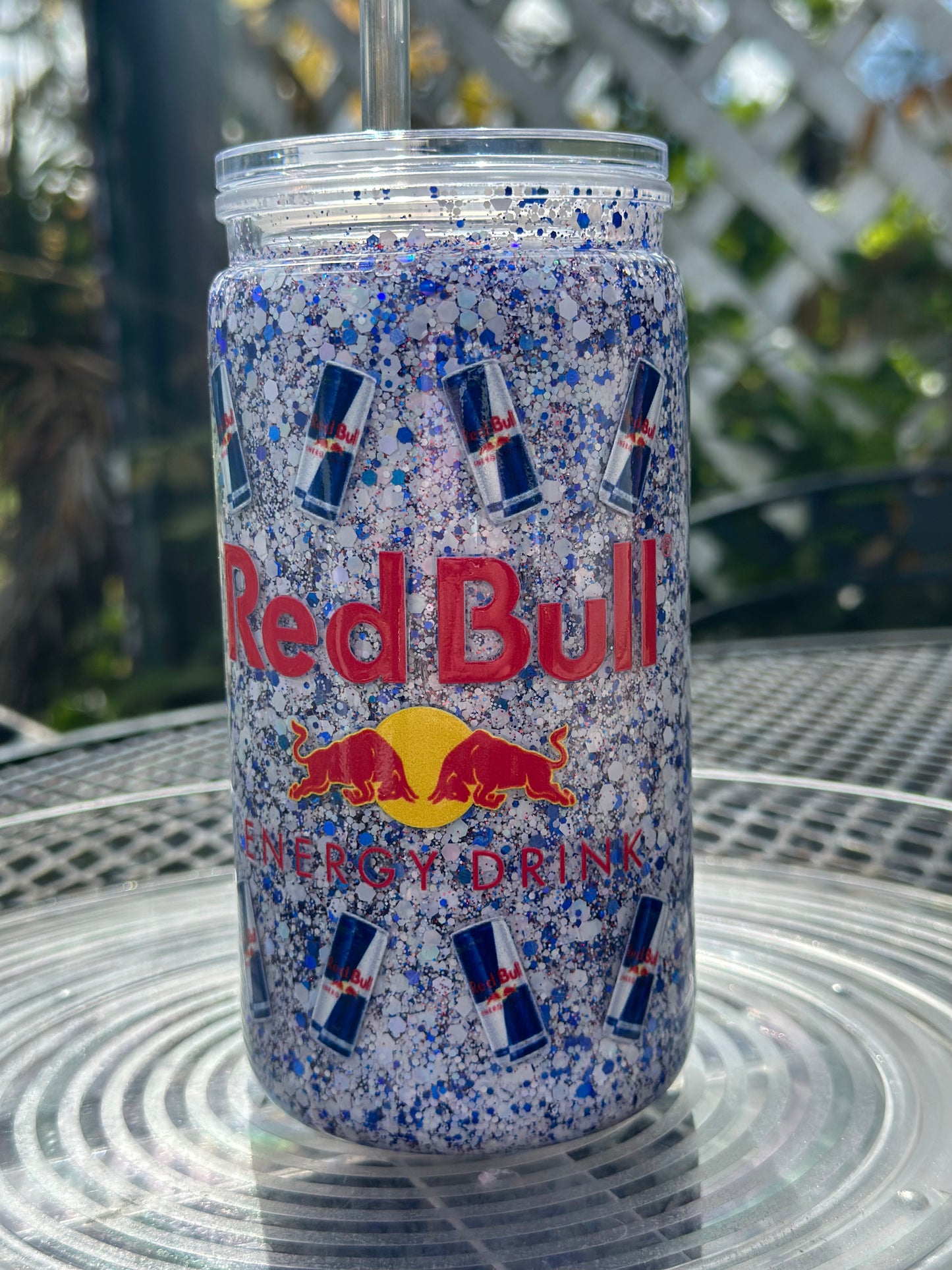Red bull snow globe tumbler