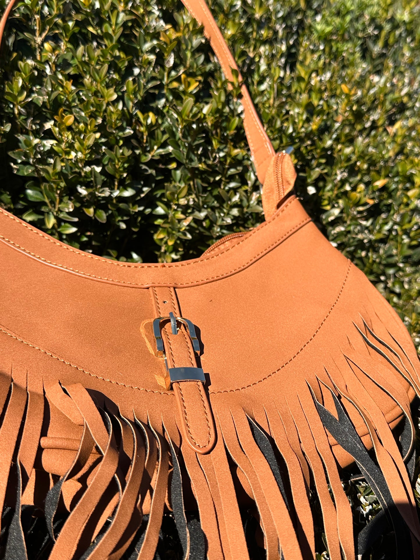 Suede Fringe Crossbody Bag / Shoulder Bag