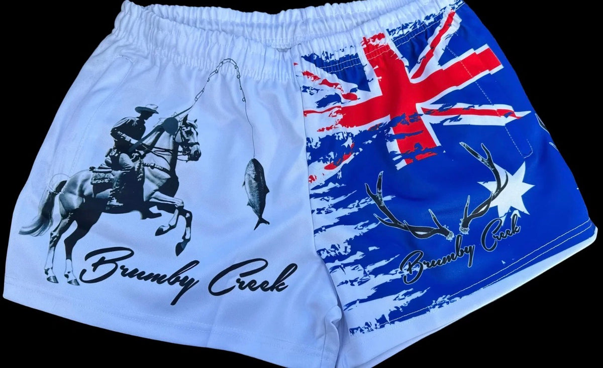 Brumby Creek Cowboy Fishin Footy Shorts