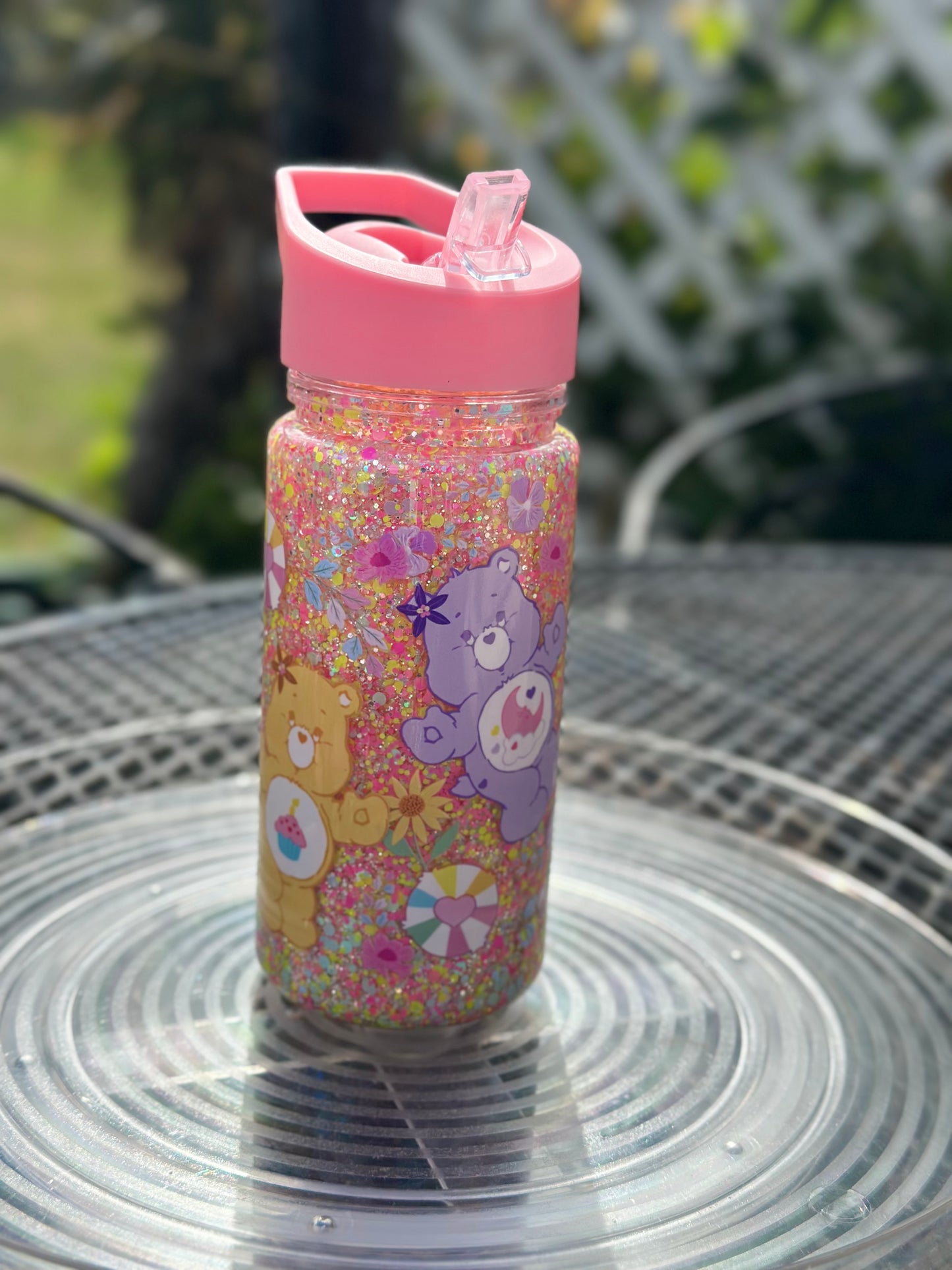 care bear snow globe kids drink bottle