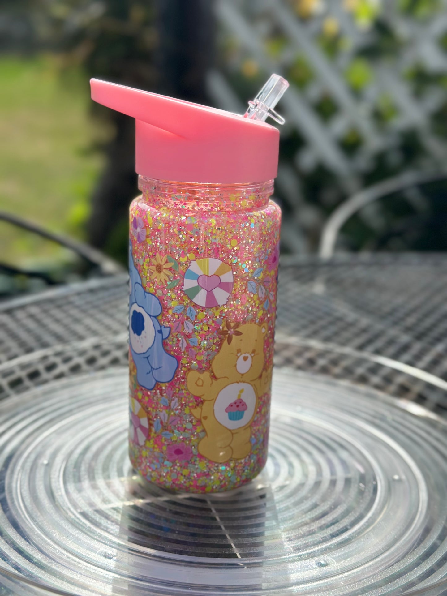 care bear snow globe kids drink bottle