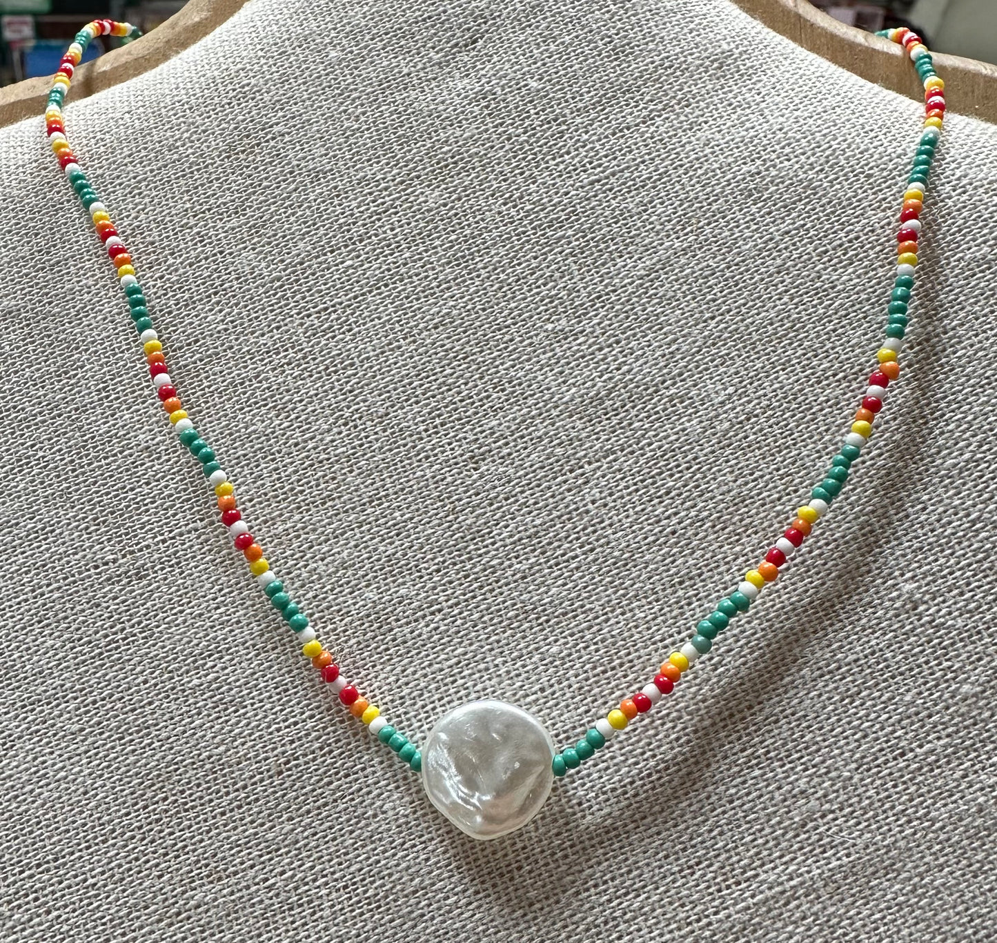 Wire beaded necklace
