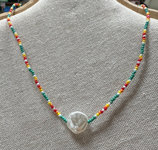 Wire beaded necklace