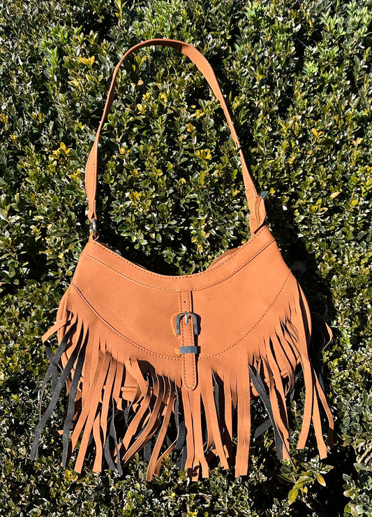 Suede Fringe Crossbody Bag / Shoulder Bag