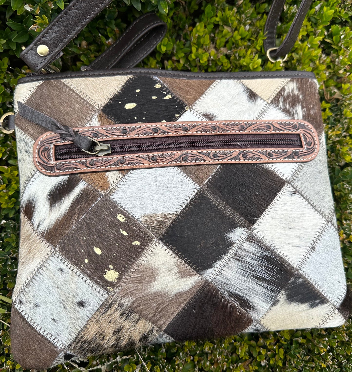 patchwork cowhide bag ￼