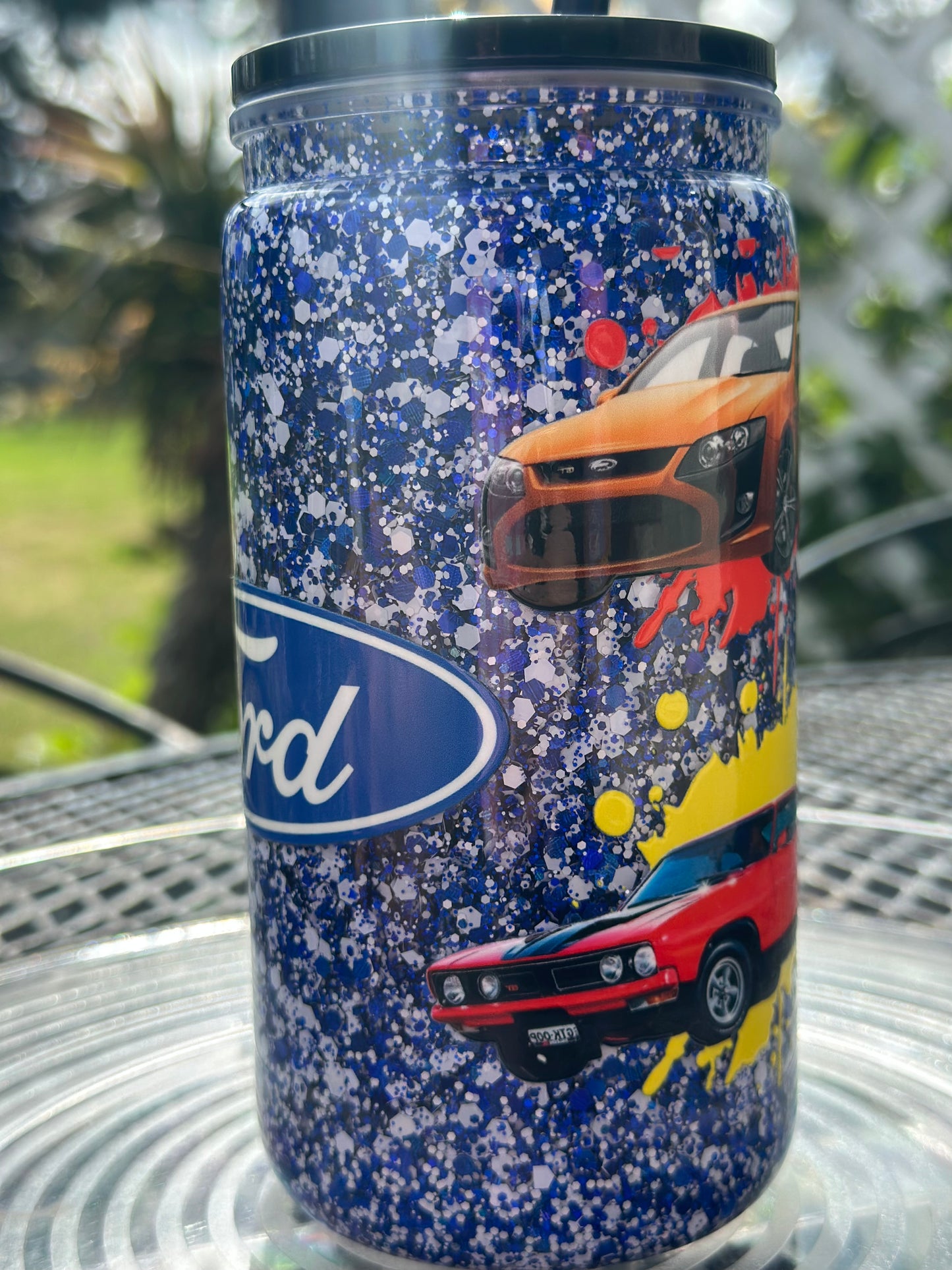 Ford snow globe tumbler