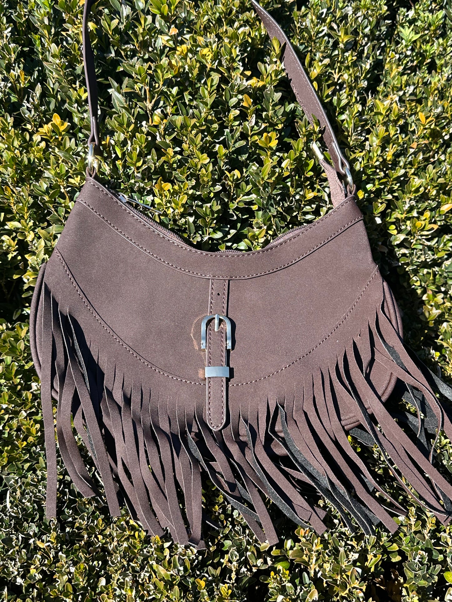 Suede Fringe Crossbody Bag / Shoulder Bag