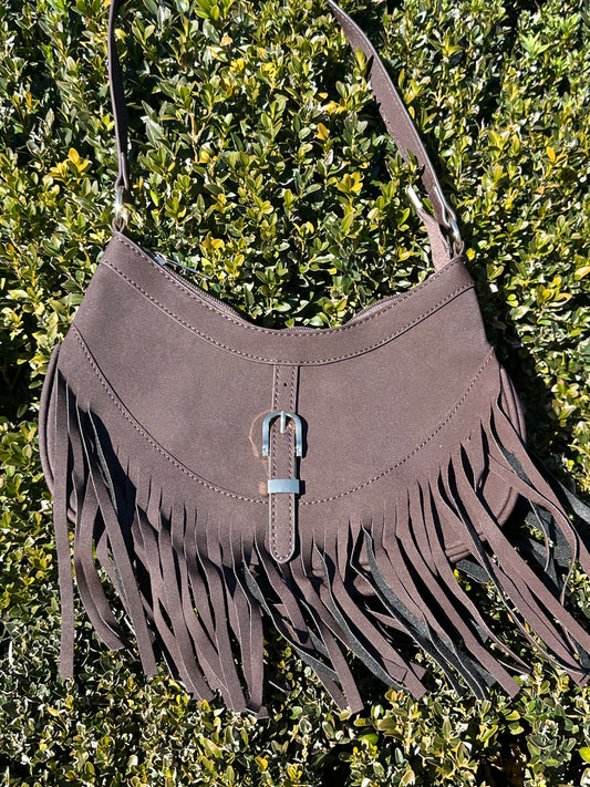 Suede Fringe Crossbody Bag / Shoulder Bag