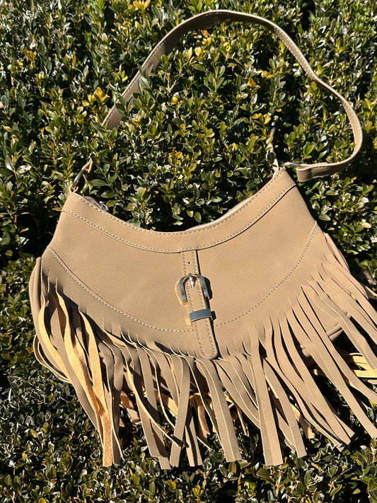 Suede Fringe Crossbody Bag / Shoulder Bag