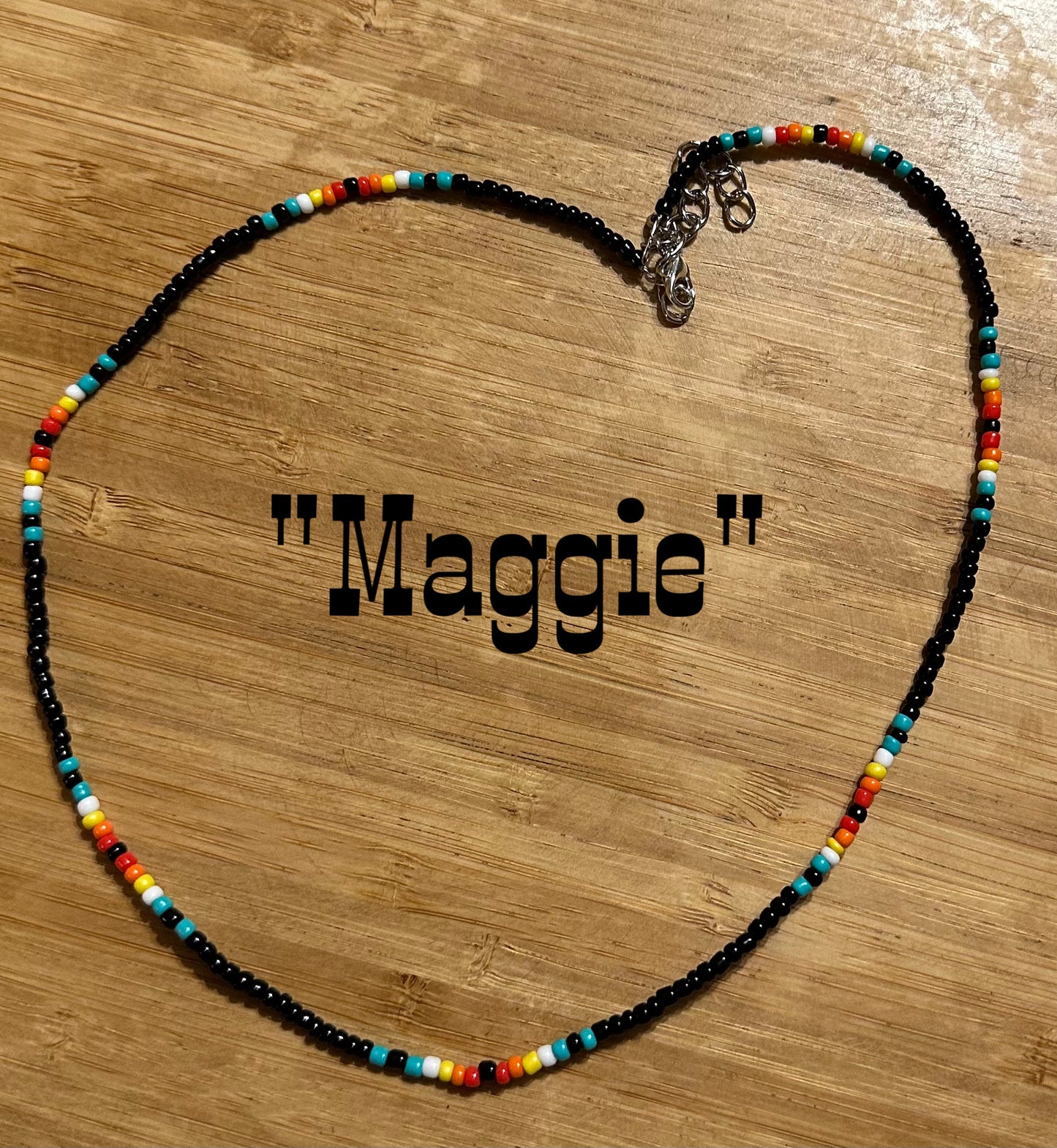 “Maggie” Wire beaded necklace