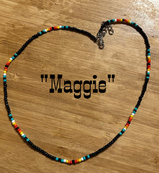“Maggie” Wire beaded necklace