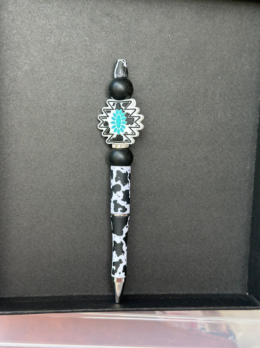 cow print aztec pen