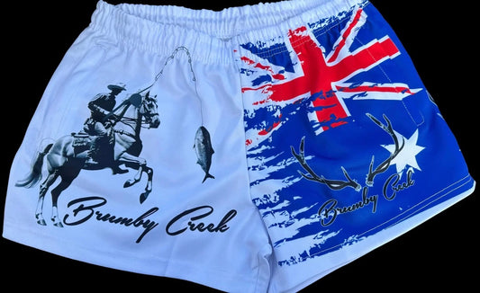 Brumby Creek Cowboy Fishin Footy Shorts
